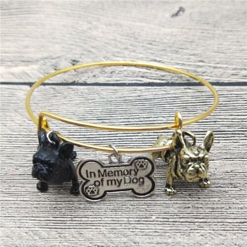 Trendy New French Bulldog Bangles Cute French Bulldog Dog Bangles Bracelets Fashion Animal Pet Jewellery