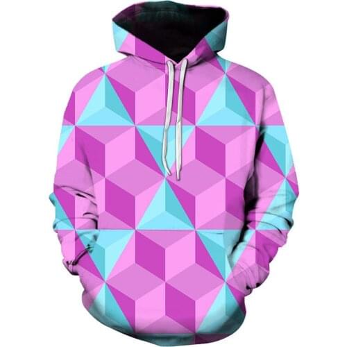 Men Autumn winter Irregular pattern hoodies 3D print Fashion Geometric patterns hit color block hoodie sweatshirt casual hoody