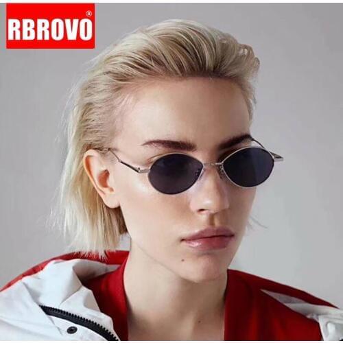 RBROVO 2021 New Fashion Sunglasses Women Alloy Small Frame Sun Glasses Woman Oculos De Sol Masculino Ocean Lens Spectacles Lady