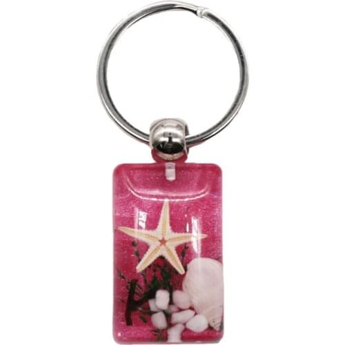 Creative New Artificial Epoxy Resin Key Ring Fashion Simple Wild Starfish Keychain Party Gift Small Accessories