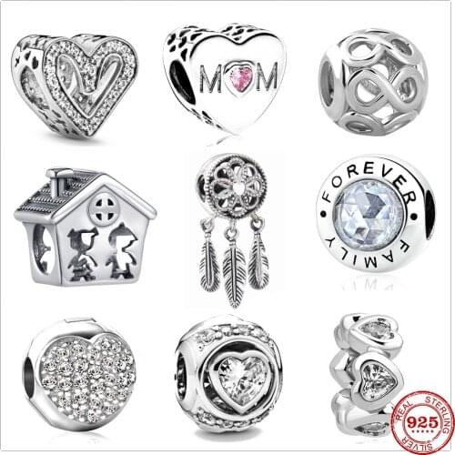 New 925 Sterling Silver LOVE Forever Family Dream Catcher Bead Charms Fit Original Pandora charm Bracelets Women DIY Jewelry