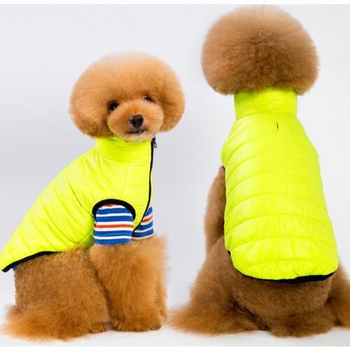 Autumn Winter Pet Warm Dog Clothes Puppy Rainbow Color Vest Jacket Chihuahua Clothing Coat For All Dogs 3 Colors 5 Sizes
