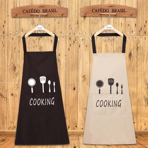Knife Fork Printed Aprons Adjustable Cooking Kitchen Apron Brief Chef Waiter Water Oil Proof Apron for Women Nordic Apron Bid
