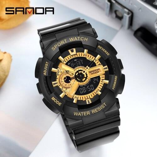 SANDA Hot sale Men G style Sports Watch LED Digital Quartz Watches Military Waterproof S Shock Male Clock Relogios Masculino
