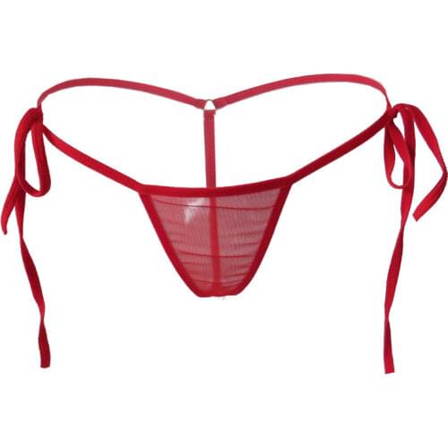 Sexy lingerie femme underwear women panties ropa interior femenina tanga thong Netting transparent String Frenulum Adjustable