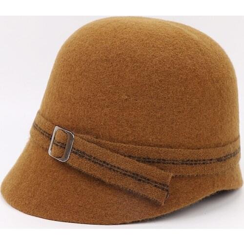 Wool Warm Breathable Fashionable And Elegant Hat New Basin Hat In Autumn And Winter Short Edge Dome Fedora
