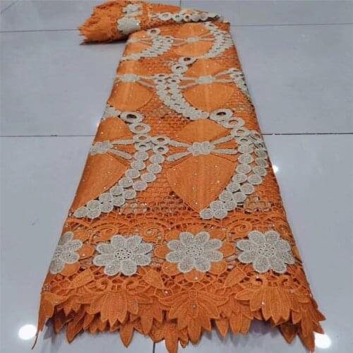 SJ Lace African Lace Fabric 2021 High Quality Guipure Lace Fabric Latest French Cord Lace Fabric for Wedding 5 Yards A3-3