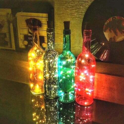 DIY LED Fairy Glass Bottle Lights for Craft 2M Wine String New Year Outdoor Party Valentines Wedding Birthday Color Decoration
