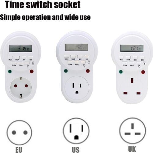 Aquarium intelligent timing socket timing switch socket digital LCD power timer energy-saving programmable timing switch relay