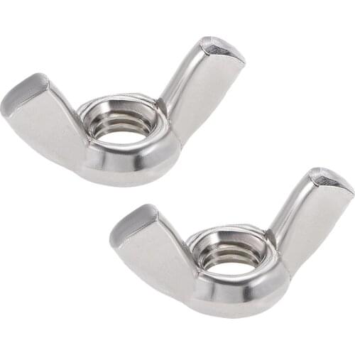 Uxcell 3/8"-16 Wing Nuts 304 Stainless Steel Hurricane Shutters Butterfly Nut 2pcs