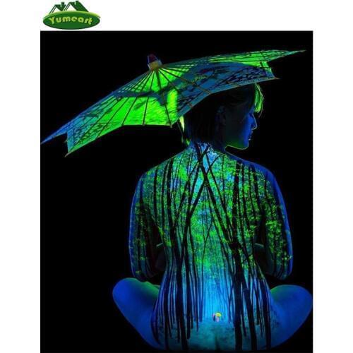 Green Umbrella Women Pattern Diamond Embroidery 5D DIY Needlework Diamond Cross Stitch Full Drill Rhinestones Painting