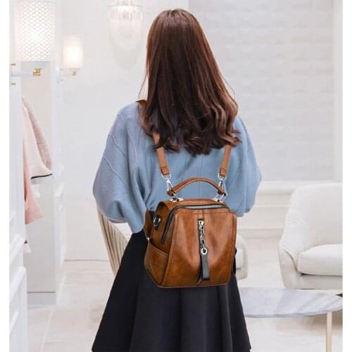 Female Rucksack Shoulder Bag School Backpacks for Girls Fashion Mini Women Backpack Soft Leather Bagpack Travel Bag
