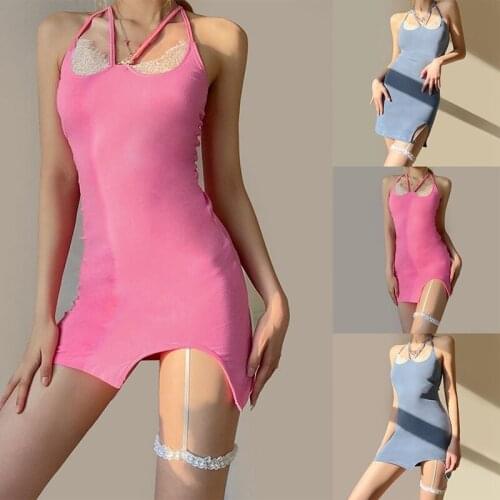Ladies Bandage Mini Dress Lace Cross Bandage Halter Sexy Party Elegant Club Christmas Slim Dress