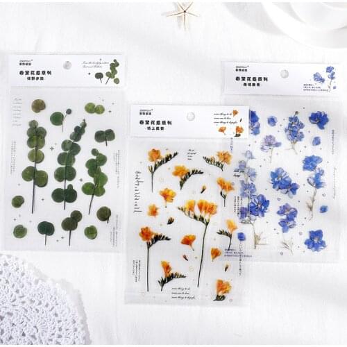 1pcs PET Diary Sticker Spring Flower Series Decoration Material Planner Scrapbooking DIY Stickers Stationery