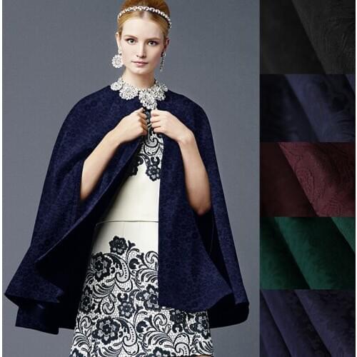 125CM Wide 380G/M Weight Green Blue Black Red Jacquard Cotton Spandex Fabric for Spring Autumn Suit Coat Dress Shirt Jacket E627