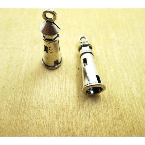 20pcs--25mm x 8mm Lighthouse Charms Lighthouse Charms pendants DIY necklace/ bracelets charms antique silver tone