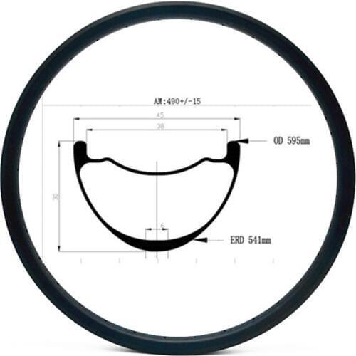 27.5er carbon mtb disc rims 45x30mm tubeless mountai bikes rim AM 490g mtb bike rim 650B bicycle rims ERD 541mm