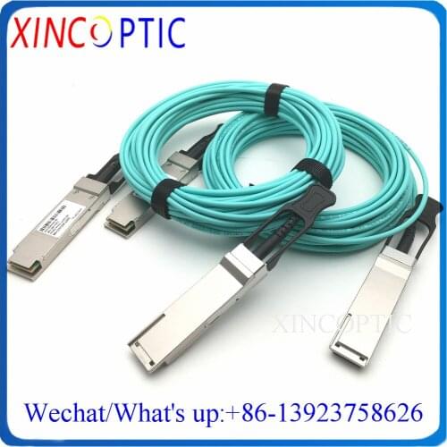 40G QSFP AOC 15M 20M 25M OM3 Active Optic Cable Intel Card Type Compatible 40G QSFP+ to QSFP+ AOC MPO SFP Module OM3 Fiber Cable