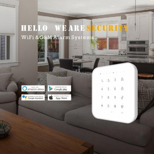 Tuya WiFi Alarm Wireless GSM Home Intrusion Burglary Alarm System with Smart Life APP Amazon Alexa Google Home Voice Control