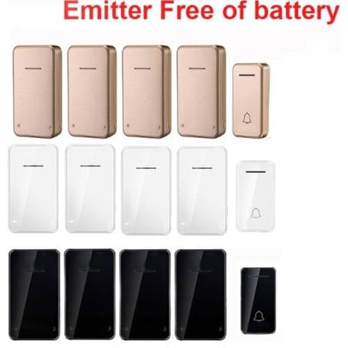 3 COLOR Emitter free of battery bell kits 1 TX 4 RX wireless door bell 110-220V wireless doorbell ip44 200M door chime door ring