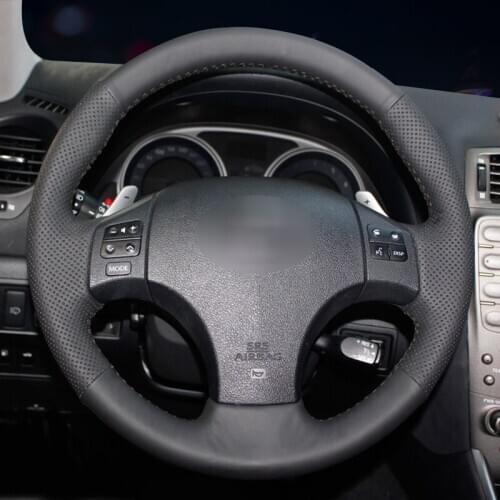 Black Suede Hand Sew Car Steering Wheel Cover for Lexus IS IS250 IS250C IS300 IS300C IS350 IS350C F SPORT 2005