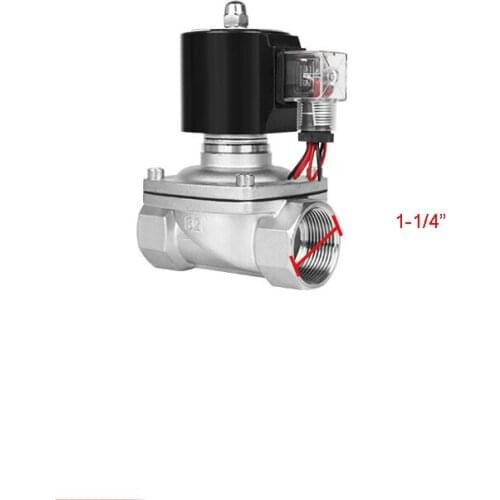 1-1/4" Stainless Steel Solenoid Valve For Waterpoof Normally Closed 220V 12V 24V 110V Solenoid Valve
