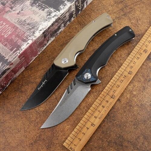 Pocket D2 blade G10 handle sharp high hardness outdoor camping tactics self-defense EDC tool kitchen fruit folding knife