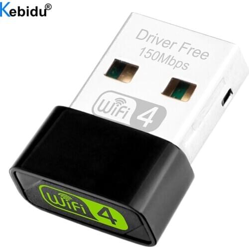 Kebidu USB WiFi Adapter for PC 150Mbps 2.4GHz Wireless Network Card Adapter Wi-Fi Receiver for Windows 10/8/7XP Laptop Desktop