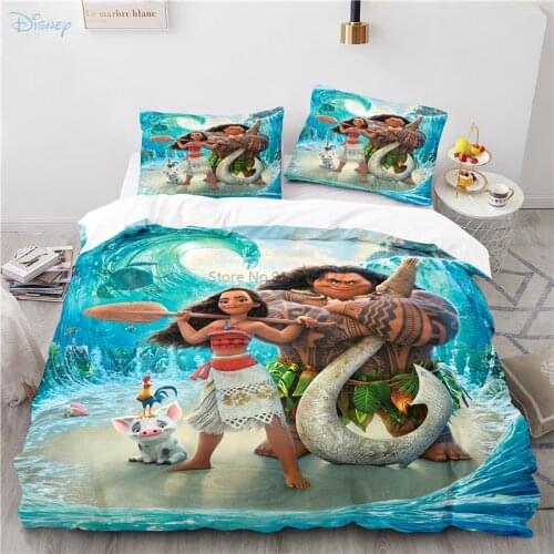 New Disney Moana Duvet Cover Set with Pillowcase Kids Cartoon 3d Bedding Set Bed Linen Twin Full Queen King Comforter Cover Sets