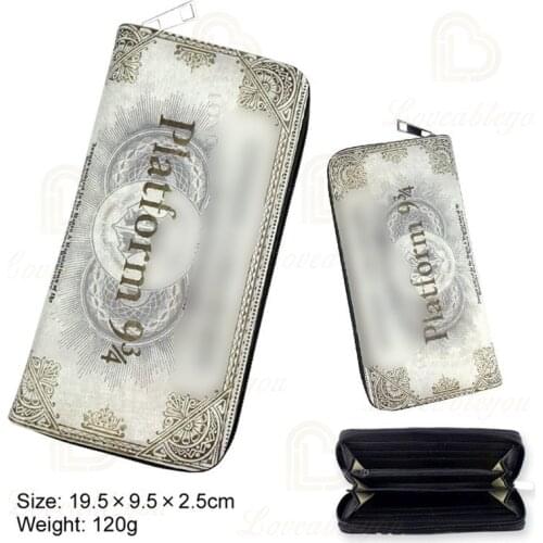 Beautiful Cosplay Long Zipper Wallet Admission Letter Map Platform Pattern Purse