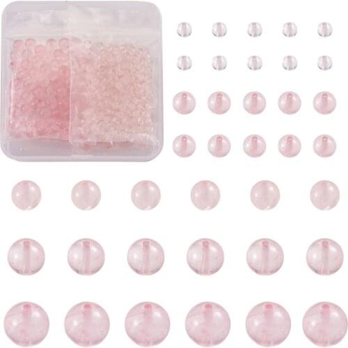 1Box 4mm 6mm 8mm 10mm 12mm Round Natural Rose Quartz Gemstone Polished Crystal Healing Energy Stone Loose Beads Jewelry Making