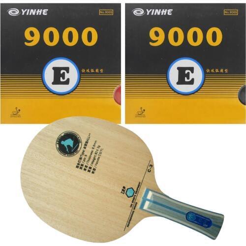 RITC 729 Friendship C-3 (729 C3 729 C 3) Blade with 2x Galaxy YINHE 9000E Rubbers with Sponge Shakehand long handle FL