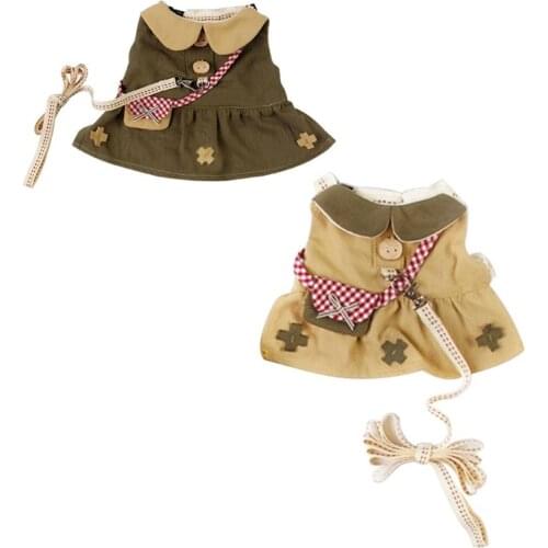 Mini Pet Spring&Summer Outing Cotton Suit Light-colored Cute Little Clothes for Bunny Guinea-pig Walking