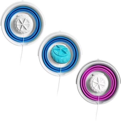 Mini Washing Machine Lightweight Foldable Ultrasonic Turbine Washer USB Powered Travel Laundry Washer Household very well