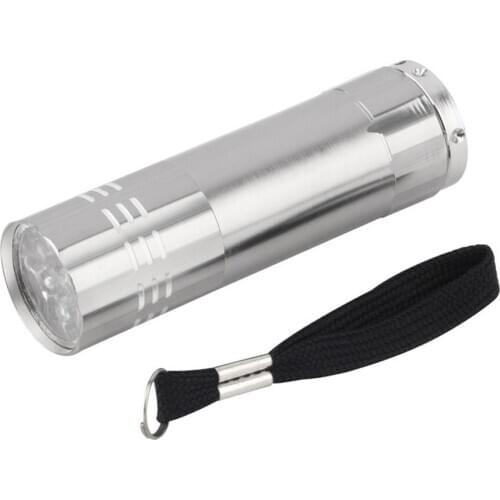 Mini Ultra-bright Low Power Consumption Aluminum Alloy 9 LEDs Flashlight Torch Light Lamp For Camping Outdoors