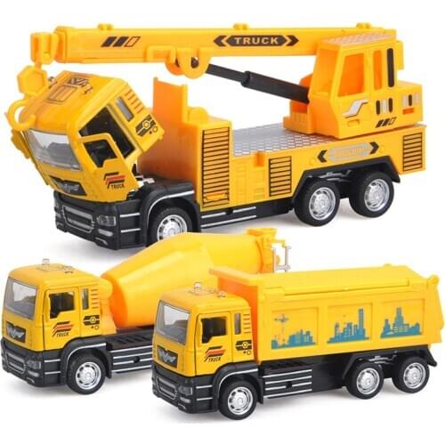 1:52 Simulation Engineering Series Truck Metal Diecasts & Toy Vehicle Pull Back Crane Mixer Car Model Birthday Gift for Boy Y061