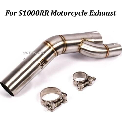 51mm Motorcycle Escape Modified Muffler Middle Connection Link Pipe Stainless steel Slip on For BMW S1000RR 2017 2018