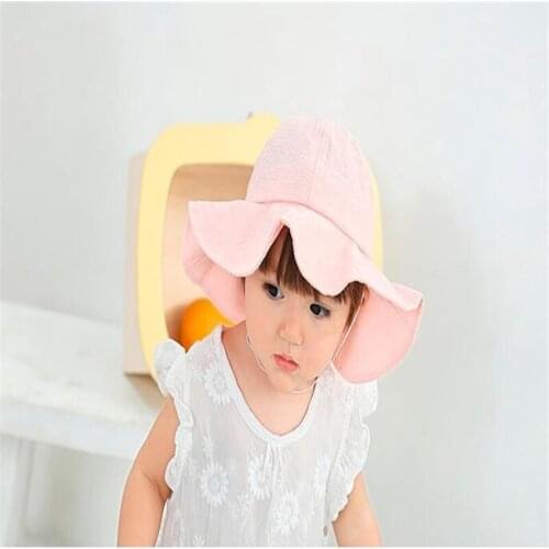 Fashion Summer Baby Hat Infant Baby Girl Sun Hat Beach Bucket Cap Lovely Big Bowknot Children Girls Princess Hat