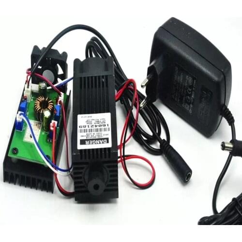 450nm Powerful 1.6w/2w 2000mw Blue Laser Dot Module Engraving Lasers w 12V Adapter