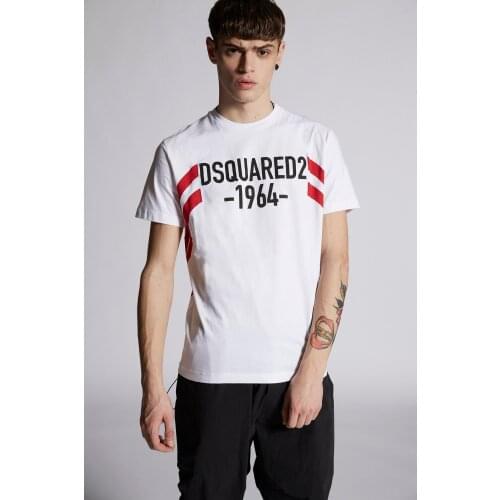 DSQUARED2 Box Logo T-shirt Women / Men Fashion Cotton Casual Short Sleeve T-shirt Round Neck boca cicio print men'a black shorts