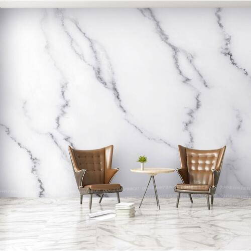 Bacaz Jazz White Marble Wallpaper Mural for Living Room TV Backaground 3d Photo Mural 3d Marble Wall Mural 3D Stone Wall paper
