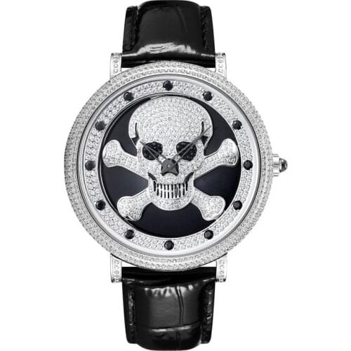 Couple Watch Diamond Watch Fashion Personalized Punk Skull Dial Waterproof Genuine Couple Watches Pair Men and Women