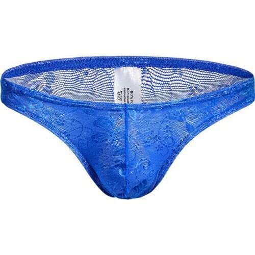 VANSTINBUM Briefs Sexy Low Waist Lace Underwear Mens calzoncillos hombre Cueca Masculina Bulge U Pouch Homme Bikini Panties