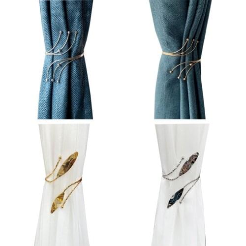 1 PC Curtain Tieback Small Curtain Hanging Hooks Meteor hook Leaf Strap for Window Drapes Accessories Decoration *NT