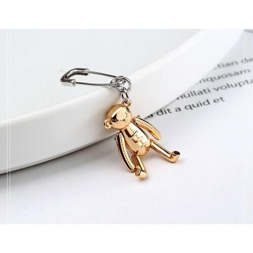 S925 sterling silver plating 14K simple lovely earrings maiden temperament sweet bear modeling girlfriend free delivery
