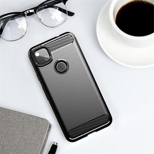 For Google Pixel 4a Case Rubber Bumper Silicone Carbon Fiber Cover For Google Pixel 4a Phone Case For Google Pixel 4a Case 5.81"