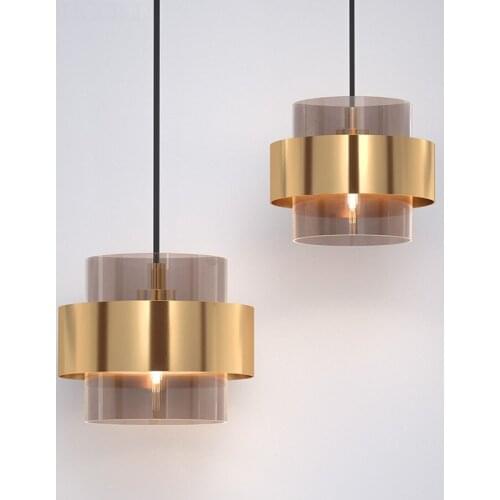 Nordic Modern Glass Pendant Lamps Restaurant Bar Cafe Chandelier Lights Creative Gold Wrought Iron Hanging Lighting Indoor Leds