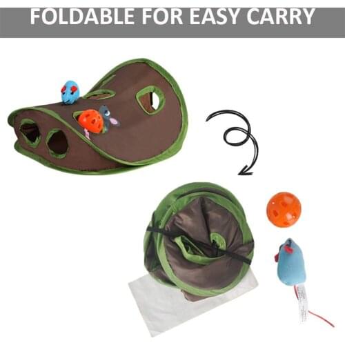 Pet Cat Play Toys Mice Intelligence Educational Bell Tent With 9 Holes Tunnel Toy Training Supplies Cat Toys
