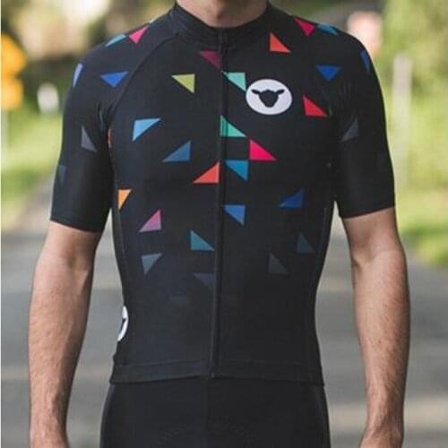 2020Ropa ciclismo Pro team short sleeve Jersey Summer green road bike riding clothing Breathable Team Black cycling Jersey
