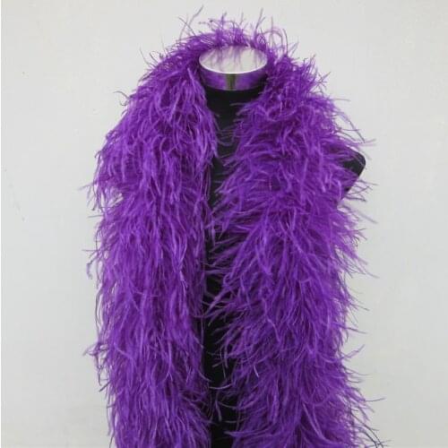 2 Meters purple ostrich feather boa Trims skirt Party/Costume fluffy ostrich feathers For Crafts DIY wedding decorations Plumes